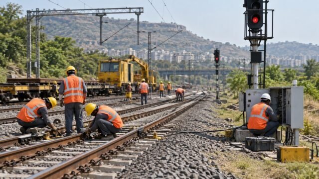पुणे रेल्वेमार्गावर अभियांत्रिकी देखभाल काम