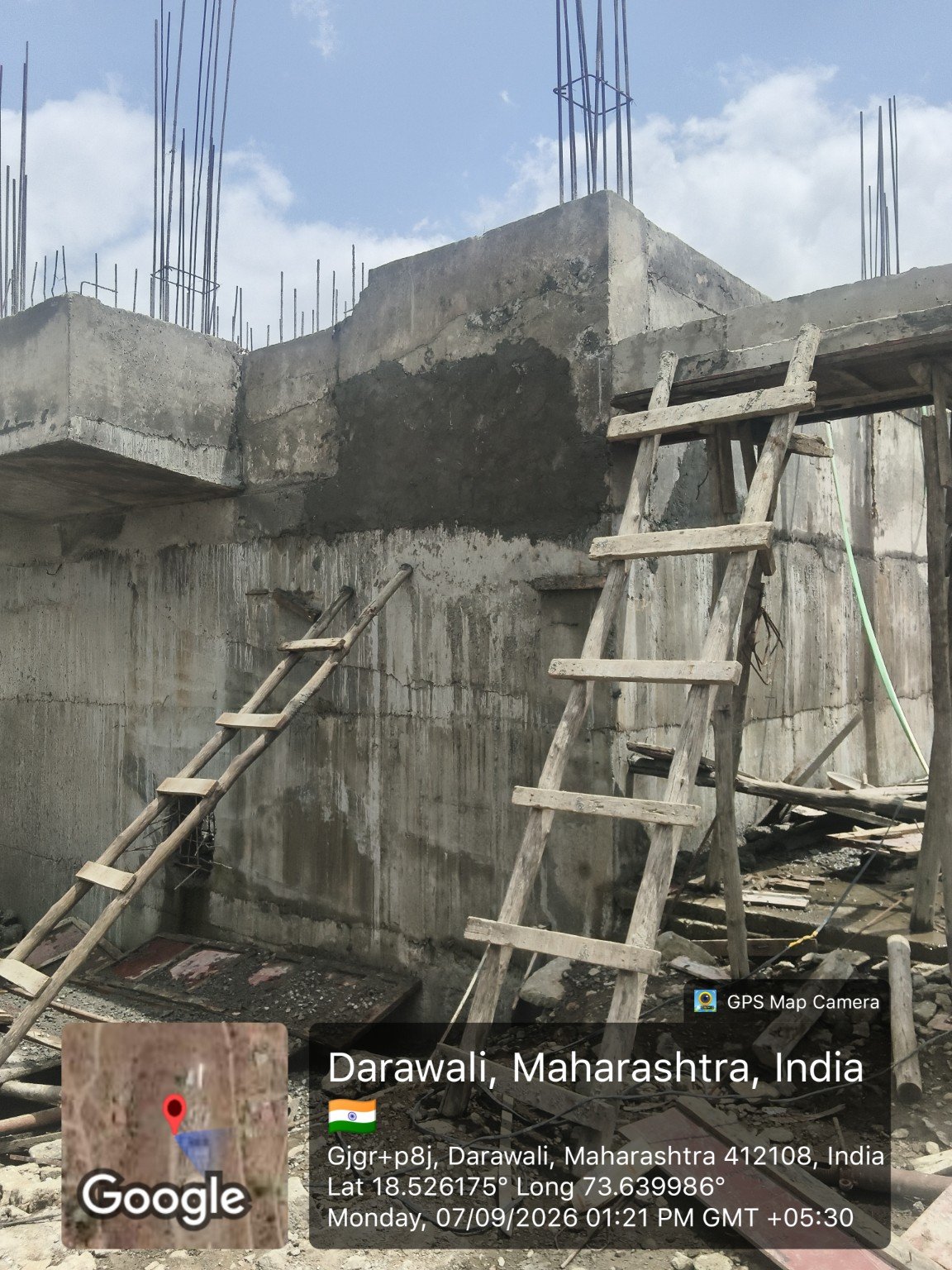 दारवली येथील RCC संरचनेच्या कामाची प्रत्यक्ष स्थिती.
